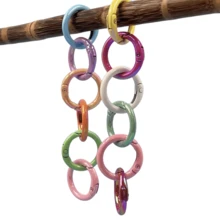 5pcs Colorful 25mm Spring Keychain In Colors - Perfect For DIY Crafts, Bag Charms & More