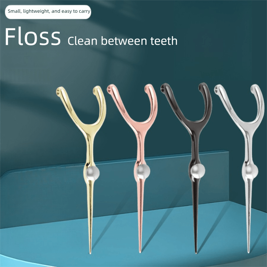 1 pieza Palillos de hilo dental de acero inoxidable; Limpiador interdental portátil de cuidado oral, complemento al hilo dental; Tu herramienta de cuidado dental para llevar contigo