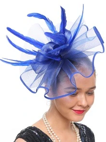 1 Piece Feather Mesh Flower Fascinator With Headband And Clip Wedding Tea Party Kentucky Derby Fascinator Hats, Tiny Hats, Mini Fascinator, Mini Top Hat , Mini Cap, Gifts