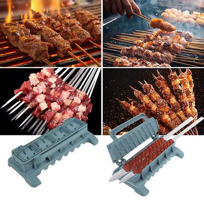Multi Functional Skewer Rack, Meat Skewer Maker Foldable Portable Barbecue Mold, No Need To Charge Plastic Tools, Easy To Clean, Perfect For Outdoor Barbecue And Family Gatherings - Perfect For Pairing Beef, Vegetables, Sausages And Seafood, Outdoor Barbecue Small Tool