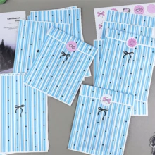 100个4.7x6.7英寸节日礼品包装袋，包括蓝色条纹礼品包装袋、小礼品纸袋、蝴蝶结圆点图案纸袋、加厚糖果包装袋、DIY装饰礼品纸袋，适用于情人节、婚礼、生日、派对礼品袋和礼品包装。 - 彩色 - 查看 5