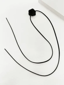 1pc Black Camellia Flower Necklace Neck Strap Versatile Choker Rose Choker Neck Necklace Valentines - Black - View 4