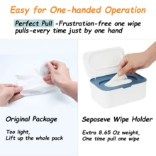 2pcs Wet Wipe Dispenser, Baby & Adult Tissue Box, Refillable Wipe Container, Keeps Wipes Fresh, One-Handed Operation. Non-Slip, Easy Open/Close Wet Wipe Pouch - Multicolor - View 3