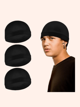 قبعة موجة ذات شريط مطاطي، أغطية رأس ناعمة وقابلة للتنفس من الساتان لأغطية النوم والاستحمام، قبعات شعر للنوم، قبعات بينيه متعددة الاستخدامات للرجال والنساء والرياضيين وعشاق الهيب هوب