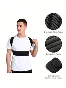 1pc For Young People's Choice, Back Support, Adjustable Shoulder Straps, Breathable Upper Back, Spine, Neck And Shoulder Support - Ideal For Daily Wear, Stable Collarbone - Promotes Healthy Posture, Prevents Sagging, Suitable For Indoor Leisure And Outdoor Sports, Is A Good Gift Choice