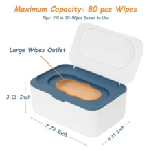 2pcs Wet Wipe Dispenser, Baby & Adult Tissue Box, Refillable Wipe Container, Keeps Wipes Fresh, One-Handed Operation. Non-Slip, Easy Open/Close Wet Wipe Pouch - Multicolor - View 5