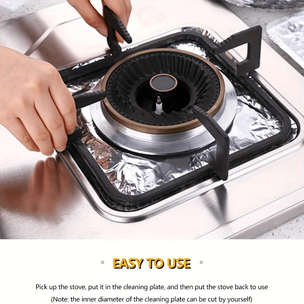 10, 20, Aluminum Lined Disposable Heat Resistant Gas Stove Top Covers - Thick Top Protection, Even Heating, Scratch Resistant And Spill Resistant, Easy To Clean, Heat Resistant And Easy To Clean, Kitchen Convenient Thickened Stove Top Protector - Multicolor - View 1