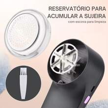 Removedor Automático de Fiapos Papa Bolinha de Roupas Sofá Cama Recarregável Digital Pelinhos - Cinza - Visão 8