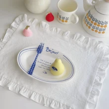 1pc/6pcs/30pcs French Retro Dining Placemats, White Ruffle Edge Dust Cover Cloth, Tea Table Mat, Baking & Food Photography Napkins