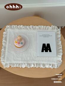 1/2/6 件韩式白色蝴蝶结蕾丝边餐垫、简约杯垫、家居装饰垫 - 彩色 - 查看 2