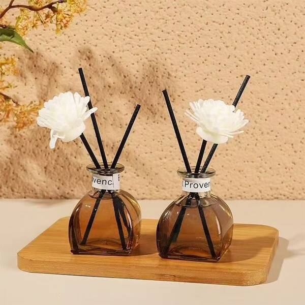 1pc Odor Eliminating Fragrance Product, Wholesale Mongolian Belly Upright Rattan Diffuser Vase Decor, No Flame Aromatherapy