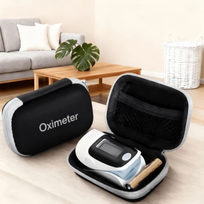 Finger Oximeter Zipper Bag, Mini Oximeter Storage Box, Specially Designed Oximeter Silicone Protective Case, Universal Zipper Packaging Box Oximeter Storage Box For Travel & Home