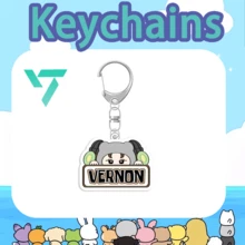 Seven-Teen/SVT/Kpop 钥匙扣，Seven Teen 钥匙扣，姓名钥匙扣，卡通可爱钥匙扣，包包挂饰钥匙扣，帆布包装饰吊坠，2D 亚克力钥匙扣，精美装饰，生日礼物，圣诞礼物 - 彩色 - 查看 13