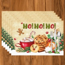 1 peça/4 peças/6 peças de jogos americanos de linho com estampa natalina vintage, adequados para mesa de jantar, Natal, podem ser presentes de Natal, decorações de Natal, aplicáveis para todas as estações, jogos americanos modernos laváveis, decoração de quarto, porta-copos, jogos americanos de mesa de jantar de cozinha, decorações para festas internas/externas, decoração para casa, presentes ideais - Multicolorido - Ver 23