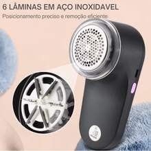 Removedor Automático de Fiapos Papa Bolinha de Roupas Sofá Cama Recarregável Digital Pelinhos - Cinza - Visão 6