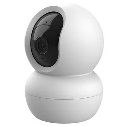  Trust IPCAM-2800 Indoor WLAN Überwachungskamera, 360° Kamera mit Nachtsicht, Integrierte Sirene und Mikrofon, Personenerkennung, App-fähige Kamera, Videoüberwachung, Weiß
