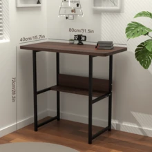 Lislark Computer Desk Table, Office Desk, Study Writing Small Desks With Storage Shelf Keyboard Tray, Gaming Desks For Home Bedroom Office Table Workstations, 80x72x40cm - Black oak color - 查看 6