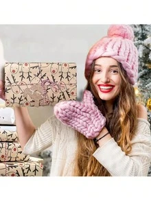 Large-Sized 3m Roll Of Christmas Kraft Paper Gift Wrapping Paper With Deer Patterns, Suitable For Christmas Party Gifts, Birthdays, Graduation Ceremonies, Gift Decoration Wrapping Paper, Thin Paper, Flower Arrangement Supplies, Gift Wrapping Paper.