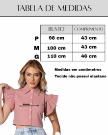 Women's Elegant Cropped Top With Buttons And Ruffles Polyester Button Pleated Layered Daily Holiday - Rayas rojas - Ver 3