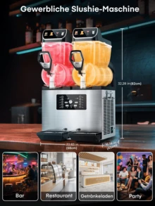 Máquina de granizados de 2 l para el hogar, sin necesidad de cubitos de hielo, autolimpiable, máquina de granizados 5 en 1 para granizados, cócteles, frappés, batidos, vino, tecnología de congelación rápida - Enchufe EU Tipo E(220-240V) - Ver 9