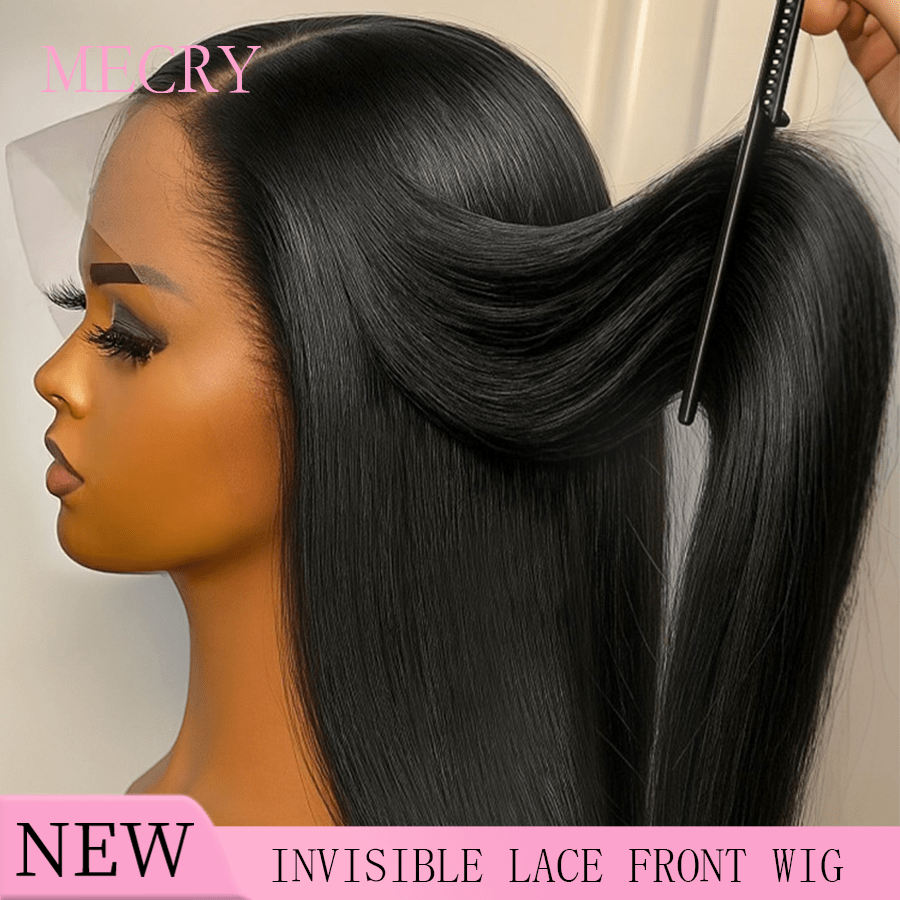 Peluca recta brillante MECRY 13x6 5*5 13x4 Peluca con encaje frontal Pelucas brasileñas Encaje suizo transparente Pelucas de cabello humano natural para mujeres Cabello Remy Cabello brillante