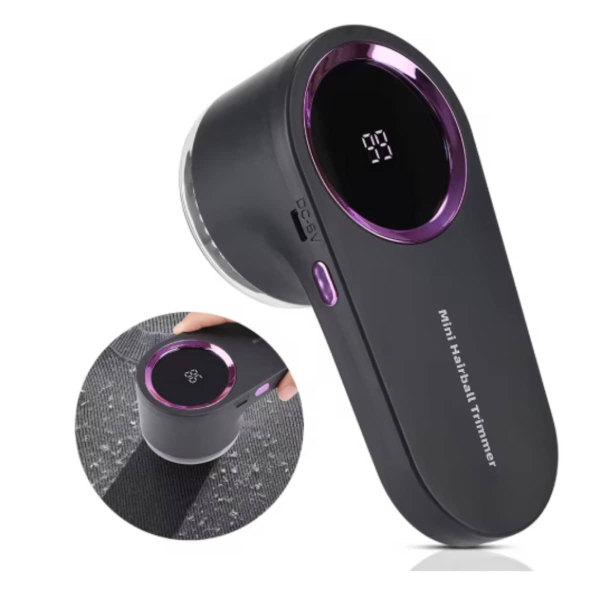 Removedor Automático de Fiapos Papa Bolinha de Roupas Sofá Cama Recarregável Digital Pelinhos - Cinza - Visão 1