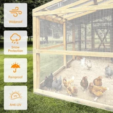 1Pc Heavy-Duty Transparent Mesh Tarpaulin - Pre-Punched Holes Every 1m, For Patio & Plant Protection, Tear-Resistant, Weather-Proof - White - View 7