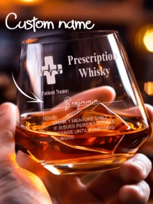 1pc Customized Name Whiskey Glass, Personalized Whiskey Glass With Name, Customized Whiskey Glass, Personalized Glassware With Name, Customized Gift, Personalized Name Whiskey Glass, Personalized Name Whiskey Set, Whiskey Glass With Personalized Name, Essential For Brunch, Customized Wine Glass, Cozy Atmosphere, Home Living, Add Unique Charm To Your Home, Souvenir - Style 2 - View 1
