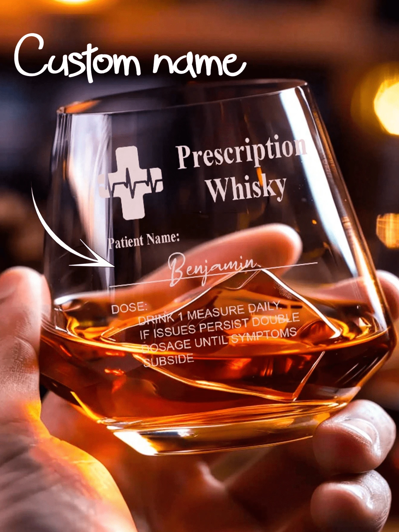 1pc Customized Name Whiskey Glass, Personalized Whiskey Glass With Name, Customized Whiskey Glass, Personalized Glassware With Name, Customized Gift, Personalized Name Whiskey Glass, Personalized Name Whiskey Set, Whiskey Glass With Personalized Name, Essential For Brunch, Customized Wine Glass, Cozy Atmosphere, Home Living, Add Unique Charm To Your Home, Souvenir - Style 2 - View 1