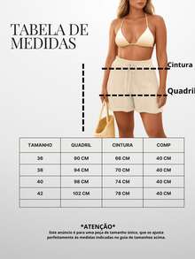 Women's Shorts Crochet Knit Summer Fashion Beach Elegant Basic Openwork Casual Alp's Store - short praia - Ver 4