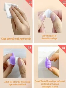 Gancho de pared con forma de pulgar, adhesivo y multifuncional - Diseño elegante, organizador de cables con forma de pulgar - Gancho adhesivo sin taladro para organización del hogar, perfecto para electrodomésticos de cocina y accesorios de dormitorio/baño, diseño compacto, gancho ahorra espacio, fácil instalación, agarre fuerte, gestión de cables, trabajadores de oficina, montaje autoadhesivo, instalación sin esfuerzo en dormitorios/cocinas/dormitorios - No se necesitan clavos