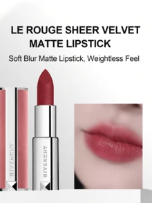 Givenchy LE ROUGE SHEER VELVET MATTE LIPSTICK, Rossetto Vellutato Opaco, Morbido Opaco, Bellezza Couture, Rossetto Leggero, Effetto Sfocato, Formato da Viaggio - N37 1,5 G/0,05 oz.