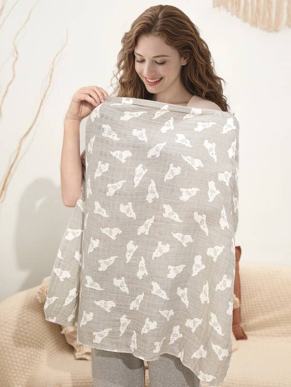 قطعة واحدة غطاء قطني مطبوع بطباعة كرتونية للرضاعة، مناسب لجميع الفصول [Oeko-Tex]