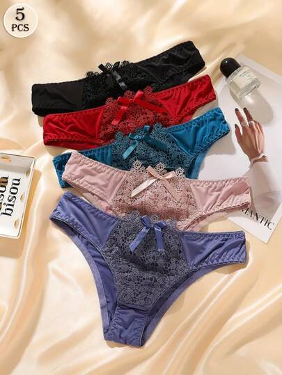 Verleidelijke Kanten Panties, Bow Com Tafel Low Waist Lingerie Set