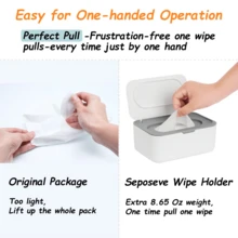 2pcs Wet Wipe Dispenser, Baby & Adult Tissue Box, Refillable Wipe Container, Keeps Wipes Fresh, One-Handed Operation. Non-Slip, Easy Open/Close Wet Wipe Pouch - Multicolor - View 8