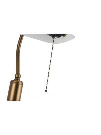 Alpinaluz Classic Bronze Notary Vloer Lamp Wit Glass Shade Brass Holder le, E27 view 5
