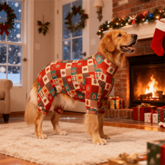 Christmas Dog Pajama, Funny Christmas Dog Costume, Christmas Puppy Pajama, Christmas Puppy Clothes, Dog Jumpers, Puppy Christmas Gift, Dog Outfits, Dog Clothes, PJ For Small Medium Large Dogs, Ultra Soft And Stretchable, All Over Print-Christmas Pattern, S-6XL