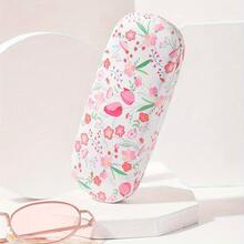1pc Minimalist Portable Floral Eyeglass Case, Crush-Resistant Eyewear Protective Box