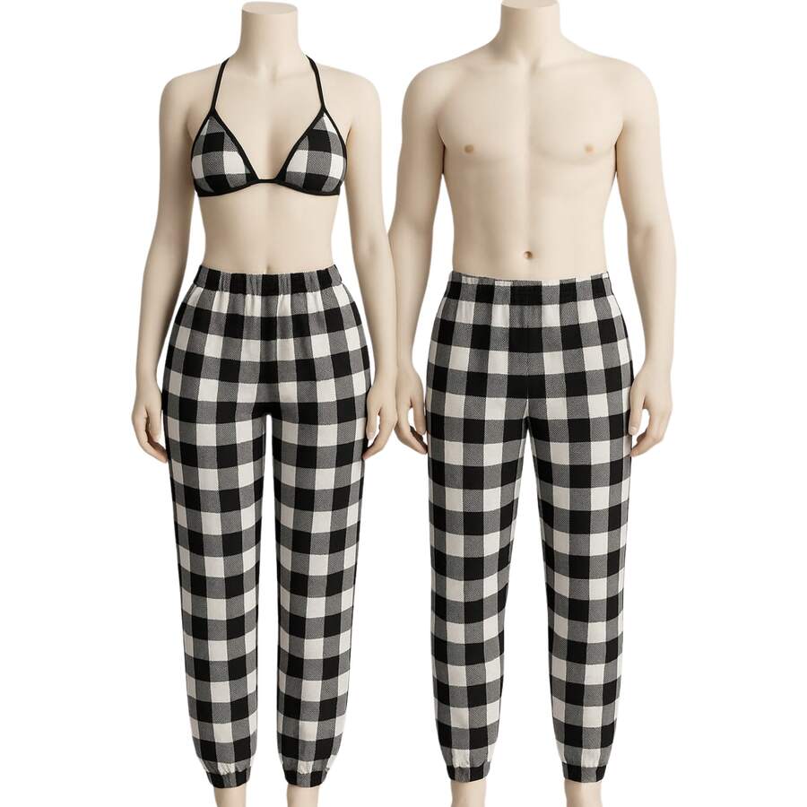 Teddy 2jogger Couple Duo Pajama Set, A Fashionable, Comfortable And Fun Top