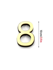 1个定制镜面地址牌，家居装饰自粘亚克力数字字母，带1厘米海绵底座，10厘米防水门牌，适用于DIY门牌号码、酒店房间、办公室门牌展示，撕开后呈现光泽效果，现代奢华风格。