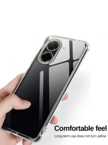 Transparent Phone Case, Protective Back Cover, Suitable For Redmi Phones, Air Cushion Full Lens Anti-Drop Soft Silicone Back Cover - Clear - View 8