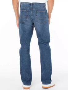 Men's Casual Straight Leg Five-Pocket Stretch Denim Jeans - Medium Wash - View 2