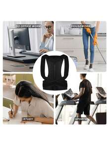 1pc For Young People's Choice, Back Support, Adjustable Shoulder Straps, Breathable Upper Back, Spine, Neck And Shoulder Support - Ideal For Daily Wear, Stable Collarbone - Promotes Healthy Posture, Prevents Sagging, Suitable For Indoor Leisure And Outdoor Sports, Is A Good Gift Choice