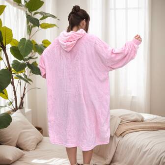 Flannel Comfy Blanket Hoodie, Extra Large Wearable Blanket Sweatshirt, Soft & Warm Flannel TV Blanket Hoodie With 2 Pockets, 63" Chest Suitable For Adults, Women & Men, Christmas, New Year, Easter Gift