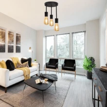 三头极简主义树枝形吸顶灯，适用于餐厅、卧室、书房、客厅，创意吊灯，也可用于楼梯间。 - 黑色 - 查看 5