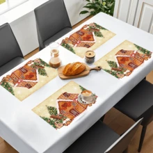 1 peça/4 peças/6 peças de jogos americanos de linho com estampa natalina vintage, adequados para mesa de jantar, Natal, podem ser presentes de Natal, decorações de Natal, aplicáveis para todas as estações, jogos americanos modernos laváveis, decoração de quarto, porta-copos, jogos americanos de mesa de jantar de cozinha, decorações para festas internas/externas, decoração para casa, presentes ideais - Multicolorido - Ver 17