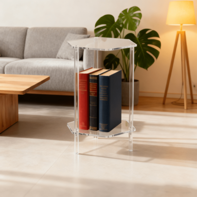 1 Set Acrylic Sofa Side Table, Narrow Side Table Suitable For Living Room, Bedroom, Hallway