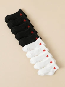10 Pairs Baby Heart Pattern Short Socks, Comfortable Unisex Toddler Socks - Multicolor - View 7