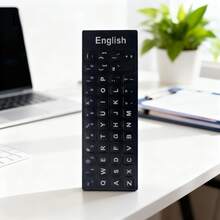 1pc Matte Keyboard Key Stickers, Letter & Number Non-Slip Durable Stickers For Laptop & Desktop Computers, Typing Aid - Black - View 4