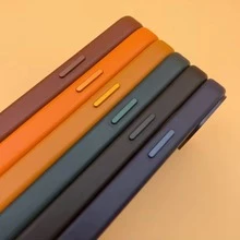 1pc Leather Case Cover For IPhone 11 12 13 14 15 16 Pro Max Plus Leather Magnetic Compatible With Inductive Charging Premium Luxury Protection - 淺粉色 - 查看 10
